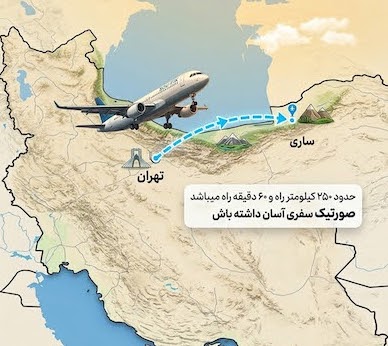 پرواز تهران به ساری 